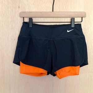 Nike Dri-Fit Shorts with Built in Orange Spandex